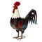 G128 Solar Metal Rooster Garden Statue | 18 in Farmhouse Rooster Outdoor Decor with LED Lights, Colorful Yard Art for Lawn Patio Backyard